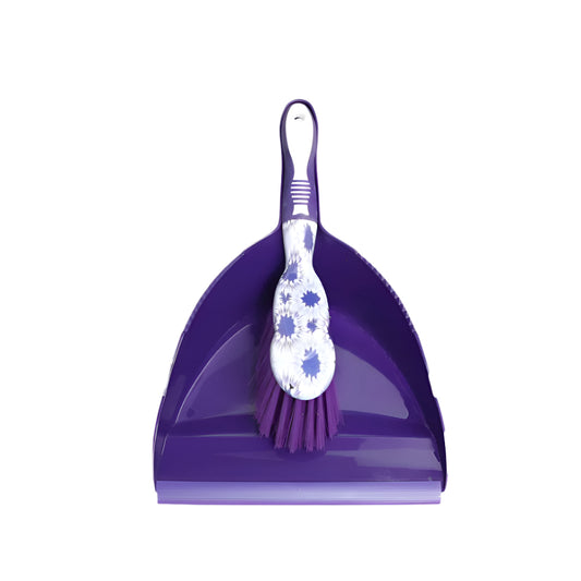 Home Collection Purple Floral Dustpan & Brush Set